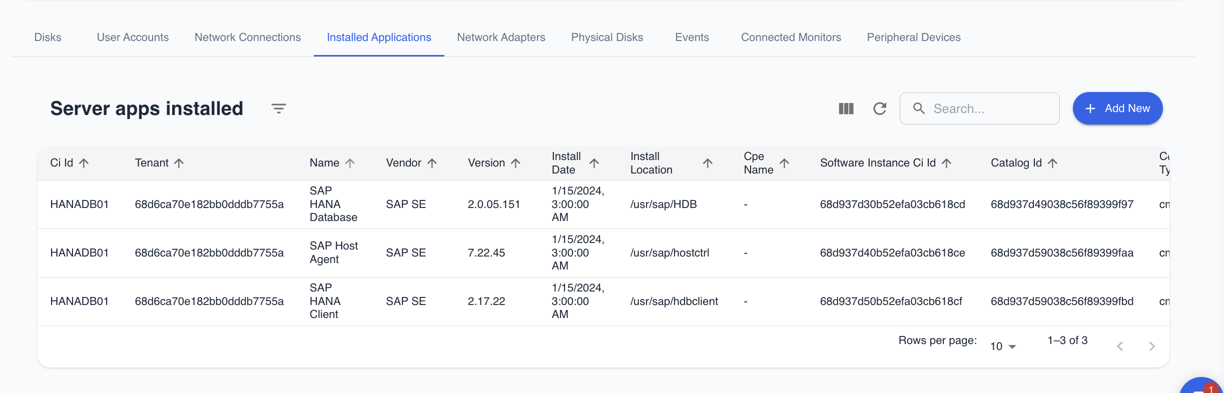 Installed Applications
